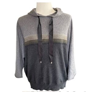 Brunello Cucinelli Charcoal and Light Gray Men's Hoodie